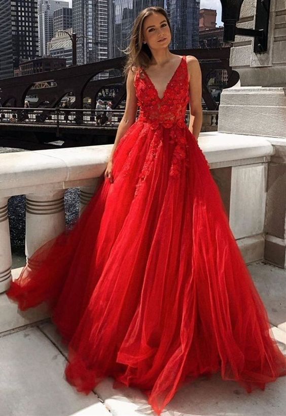 Red Prom Dresses Long, Evening Dress, Dance Dress, Formal Dress         cg23745