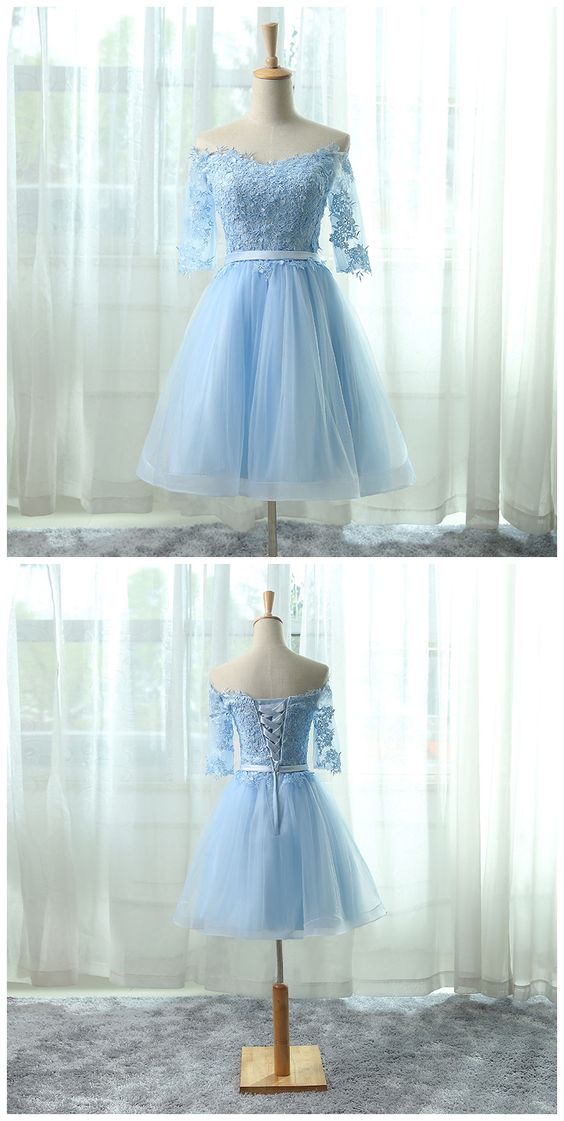 Elegant Homecoming Dresses,A-line Homecoming Dresses,Light Blue Homecoming Dresses cg2412