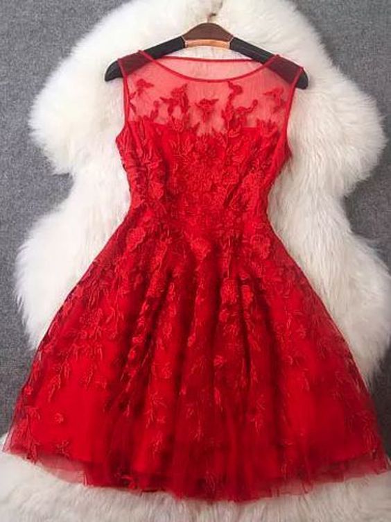 Short homecoming dress,red beads Homecoming Dress,lace Homecoming Dress cg2413