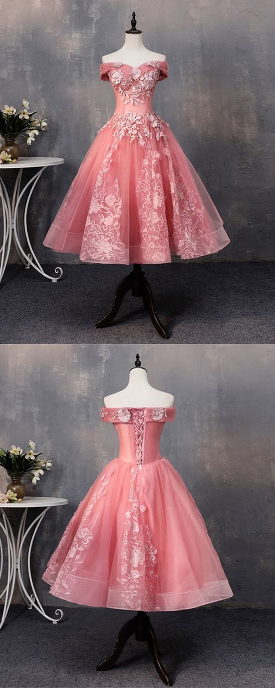 tea length homecoming dresses blush pink tulle ball gown cg2455