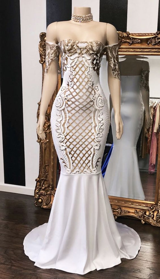 Sheath Long mermaid Prom Dress With Appliques        cg24602