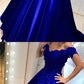 Royal blue prom dresses ball gowns lace off shoulder cg2467