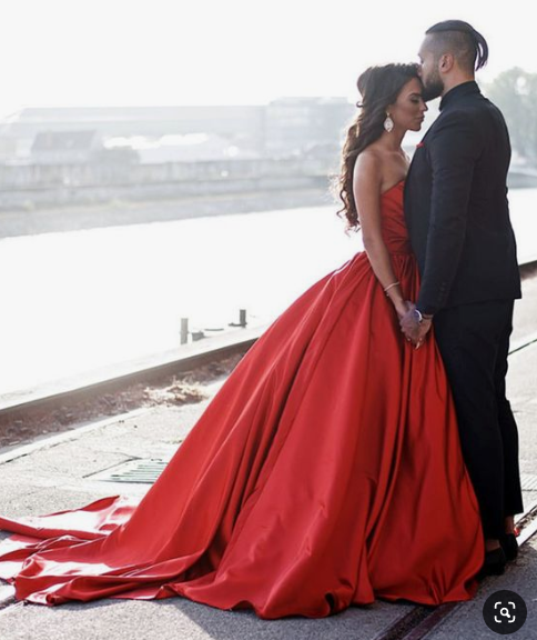 Red Wedding prom Dresses Sweetheart Satin Ball Gowns cg2468