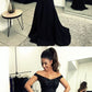 Black mermaid prom dresses,black formal prom,black bridesmaid dress,black mermaid evening dress cg2473