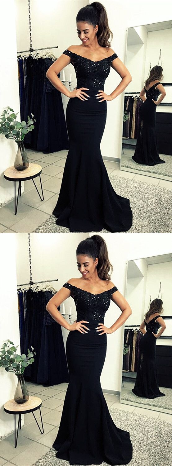 Black mermaid prom dresses,black formal prom,black bridesmaid dress,black mermaid evening dress cg2473