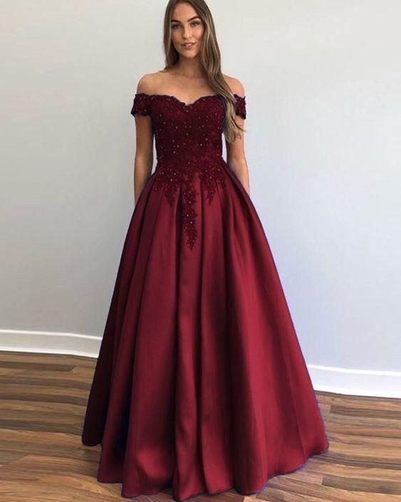 burgundy formal dress Long Prom Dress       cg24776