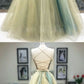 UNIQUE TWO PIECES TULLE BEADS LONG PROM DRESS, TULLE FORMAL DRESS cg2499