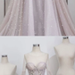 UNIQUE ROUND NECK TULLE LONG PROM DRESS, GRAY EVENING DRESS cg2501