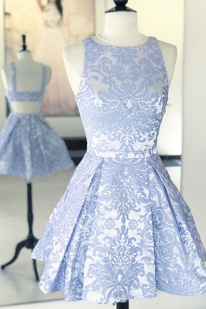 BLUE LACE SHORT DRESS, BLUE LACE HOMECOMING DRESS cg2539