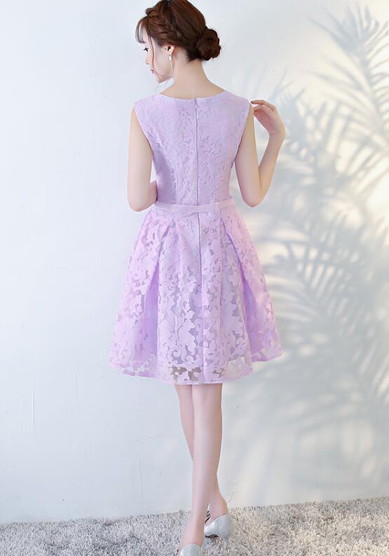 Beautiful Lavender Lace Short Homecoming Dress, Lovely Formal Dress cg2597