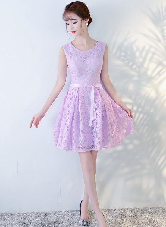 Beautiful Lavender Lace Short Homecoming Dress, Lovely Formal Dress cg2597