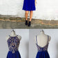 Open Back Homecoming Dresses Royal Blue Rhinesstone Aline Short Dress Party Dress  cg2603