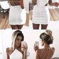 Custom Made White Mini Sheath Dress, Homecoming Dress, Formal dresses, Wedding Dresses cg267
