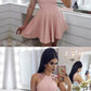 short homecoming dresses, simple homecoming gowns, pink fashion dresses cg303