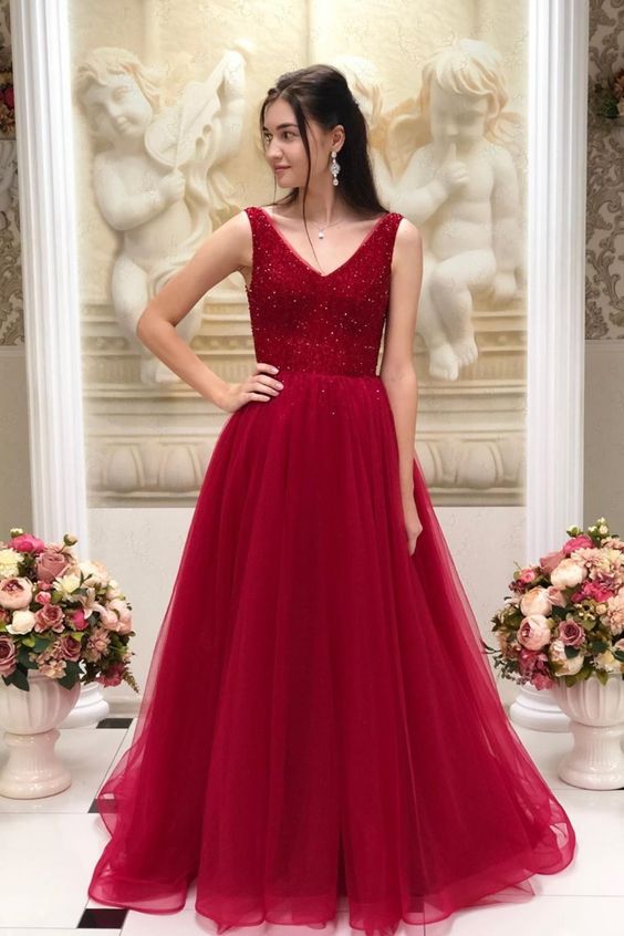 Elegant Long Red prom Evening Dresses cg3073 – classygown