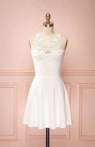 2019 Short A-line white Homecoming Dresses cg3259 – classygown