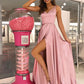 Pink v neck long prom dress, simple evening dress cg3288