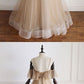 Champagne tulle off shoulder long prom dress champagne evening dress cg3210