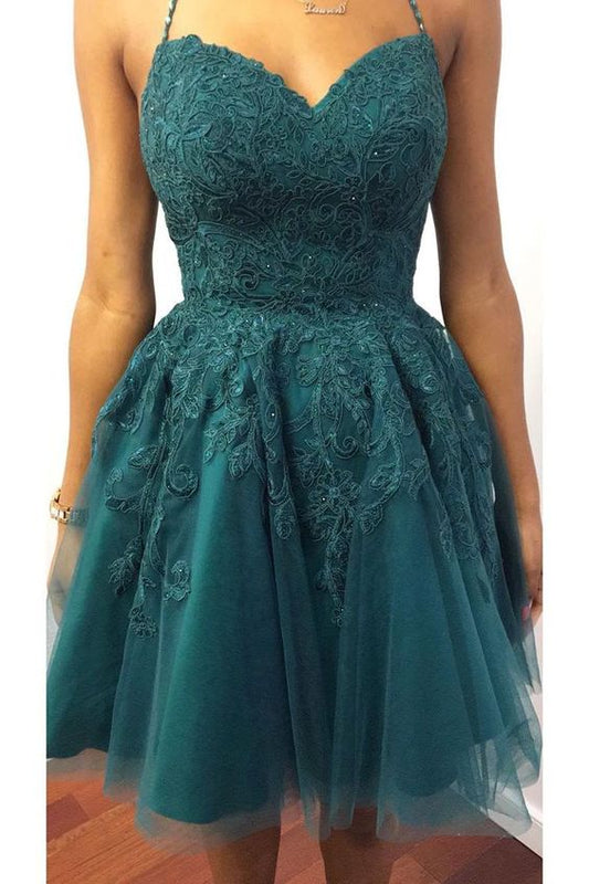 halter dark green homecoming dresses, short homecoming dresses cg3317