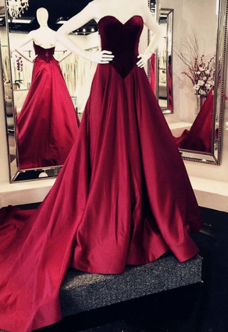 Velvet Sweetheart Bodice Corset Satin Ball Gowns Prom Dresses  cg3322