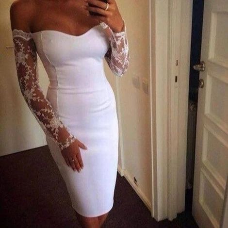 Strapless Bodycon Stretch Sleeve Knee-length Homecoming Dress  cg3414