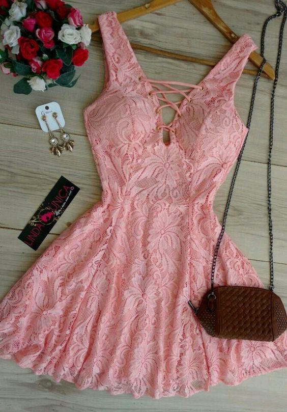 homecoming dresses ,Lace Homecoming Dresses,Sexy pink dress cg3521
