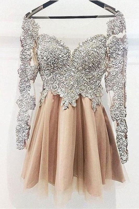 Sparkly Long Sleeves Sequin Shiny Short Homecoming Dresses Party Dresses  cg358