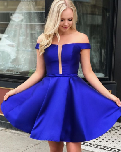 off the shoulder short homecoming dresses, royal blue homecoming dresses  cg3623