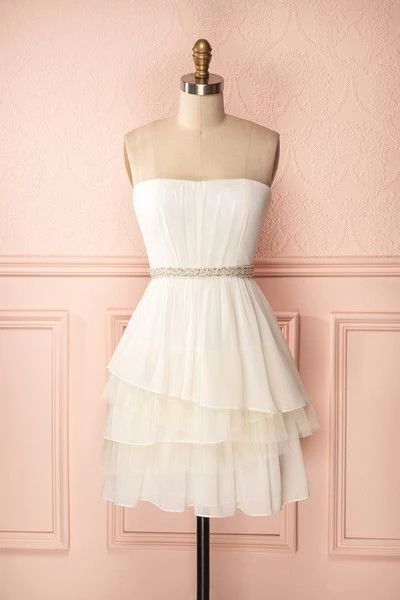 White Homecoming Dress ,Mini Short Homecoming Dress  cg3760