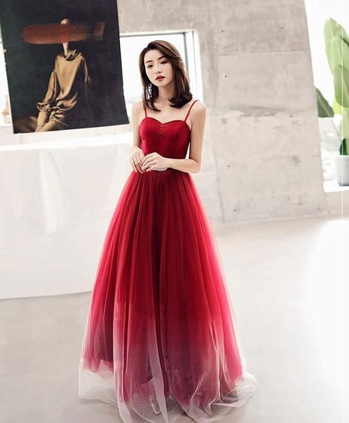 burgundy sweetheart tulle long prom dress burgundy evening dress cg3809