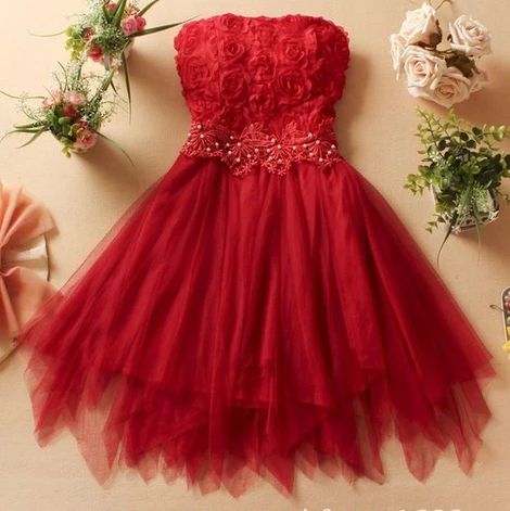 Charming Chiffon Strapless Short Homecoming Dress With Appliques cg3813