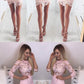 Sexy Long Sleeves Pink Lace Short Bodycon Dress ,cheap homecoming dress cg385