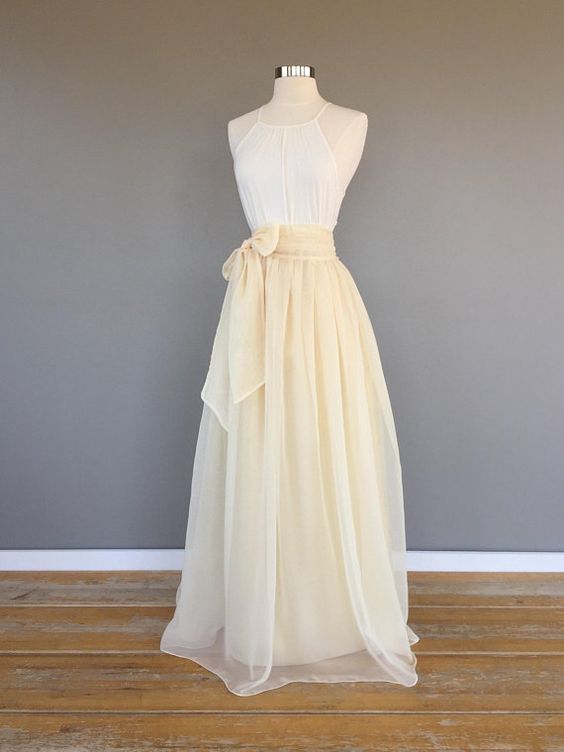 Elegant chiffon skirt modest prom dress cg3910