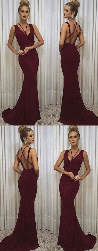 Modest prom dresses,vintage prom dresses,simple halter prom dresses, backless burgundy evening dress cg3983