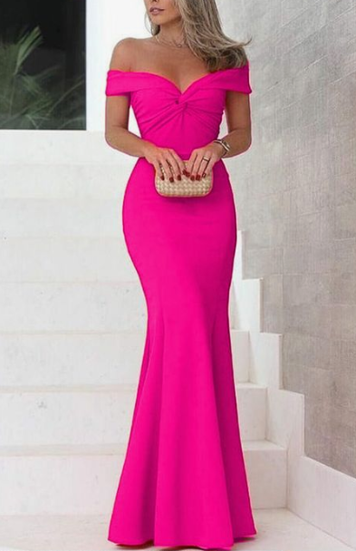 baby pink prom dress mermaid off the shoulder evening gowns cg4121