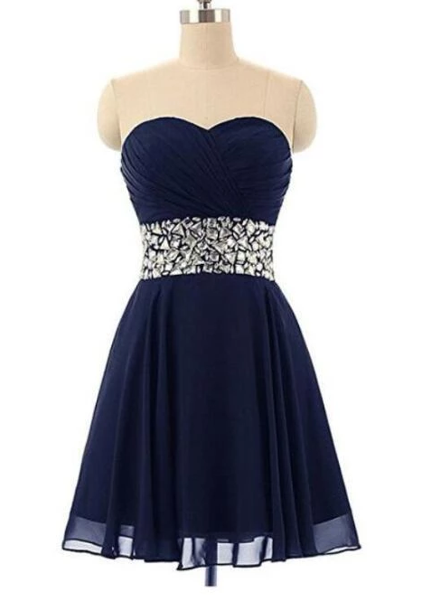 Lovely Chiffon Beaded Blue Homecoming Dress, Short Dress 2020 cg4147 ...