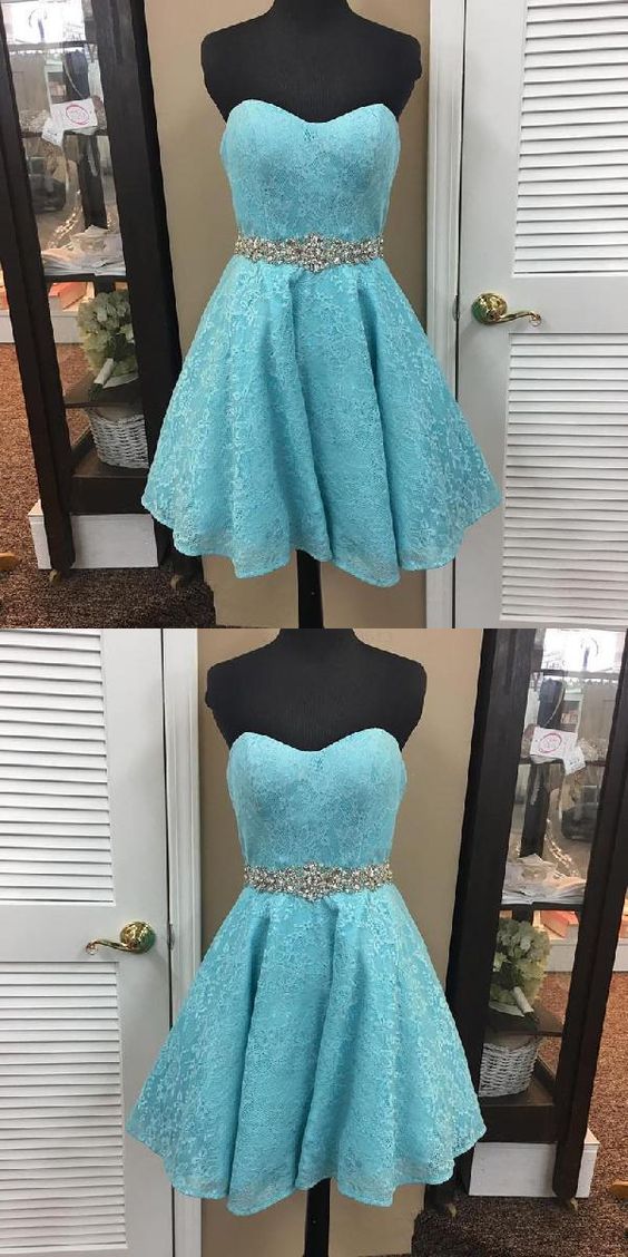 Homecoming Dresses 2019 Elegant Crystal Bead Sashes Sweetheart  cg4198