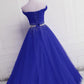 Gorgeous Royal Blue Tulle Off Shoulder Party Gown, Blue Formal prom Dress 2019 cg4235