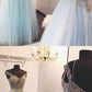 Light Blue Beaded Tulle Long Prom Dress, Formal Evening Dress cg4267