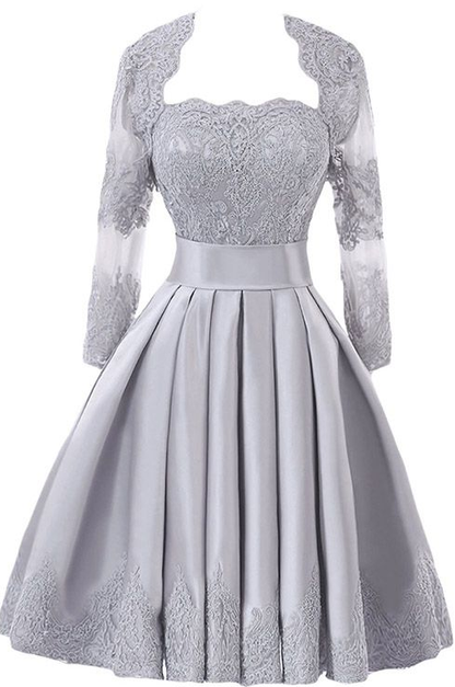 Appliques Lace Bridesmaid Dresses, Gray homecoming Dress cg4307