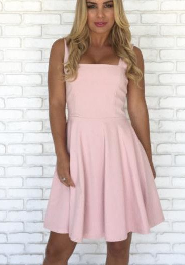 Short pink homecoming dress, backless satin homecoming dress cg4310