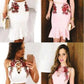 Sexy Fashion Straps Floral Embroidery Two Piece Homecoming Dress  cg4324
