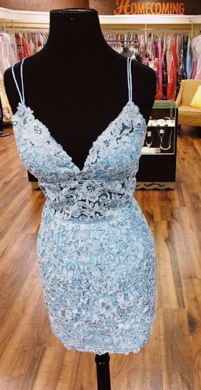 tight homecoming dresses sky blue, short homecoming dresses with double straps cg4371