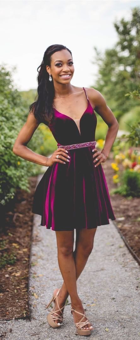 Sexy Straps Mini Dress with Beads Belt, Short Homecoming Dress Party Gown  cg4375
