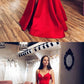 Simple red satin long prom dress red evening dress cg4602