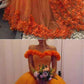 Chic A-line Off-the-Shoulder Orange Prom Dresses Tulle Long Prom Dress Evening Dress  cg4631