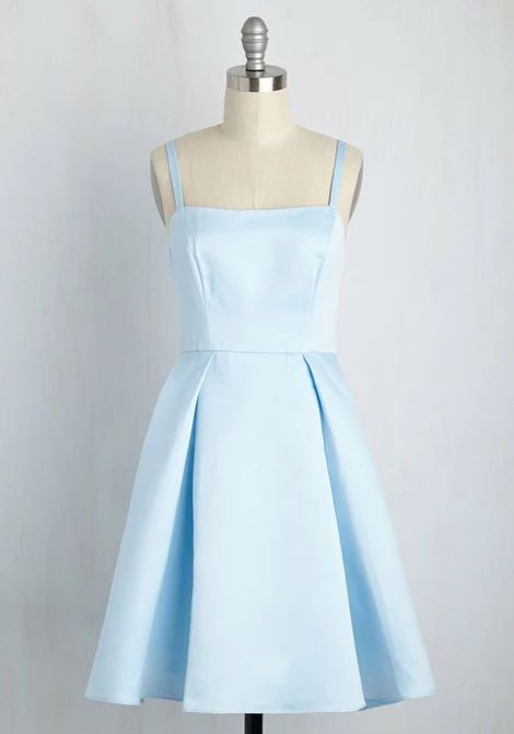 Light Blue Satin Homecoming Dress , Short Homecoming Dress  cg4705
