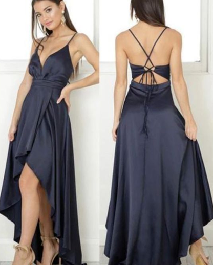 Simple High Low Prom Dress,black Evening Dresses cg4723