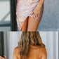 Sheath Spaghetti Straps V-neck Sequins Short Homecoming Dresses cg4750