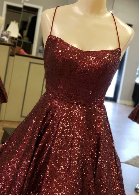 burgundy sequin homecoming dress open back cg4751